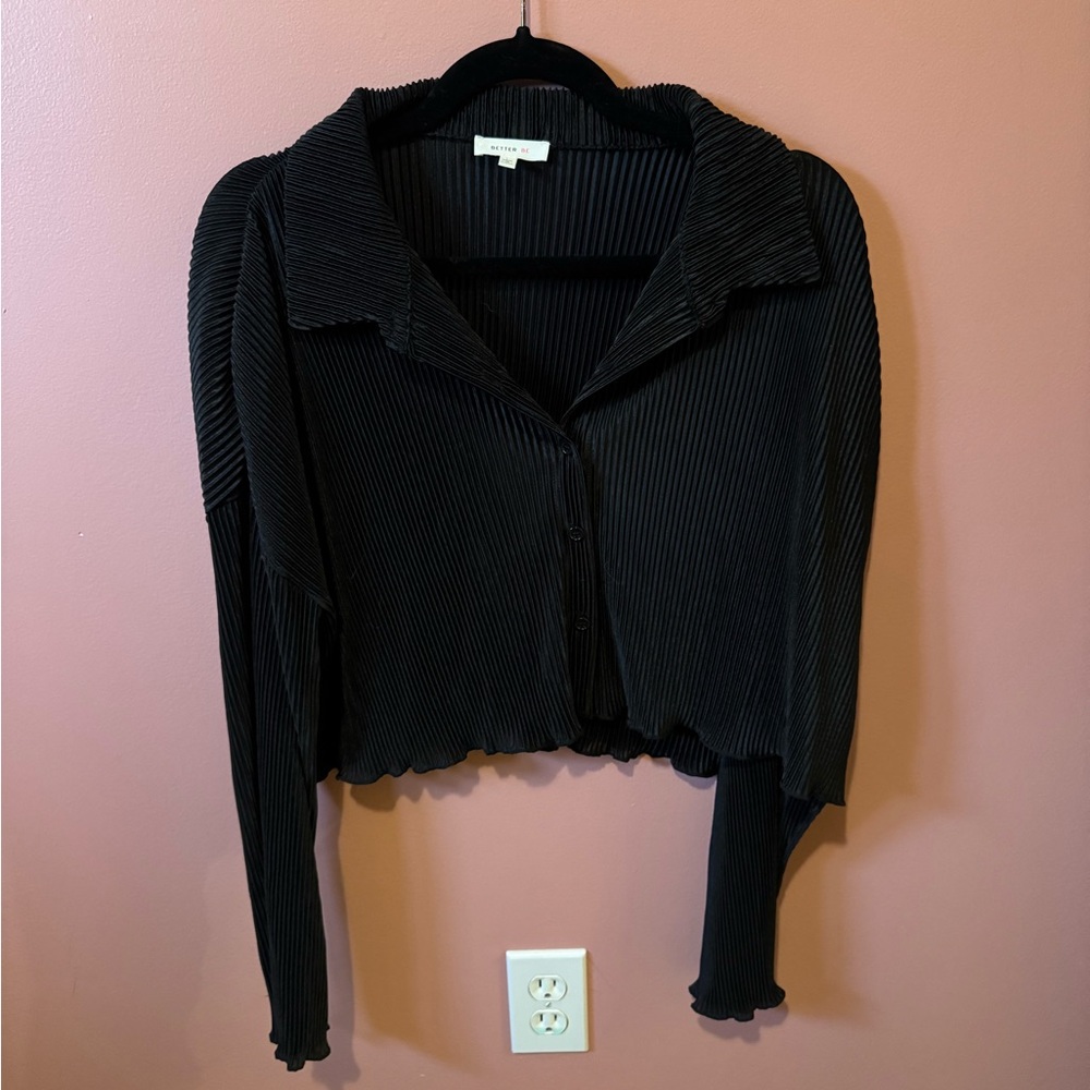 Black Ribbed Women's Top